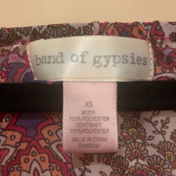 Band of Gypsies XS Boho print long sleeved dress - Picture 2 of 10